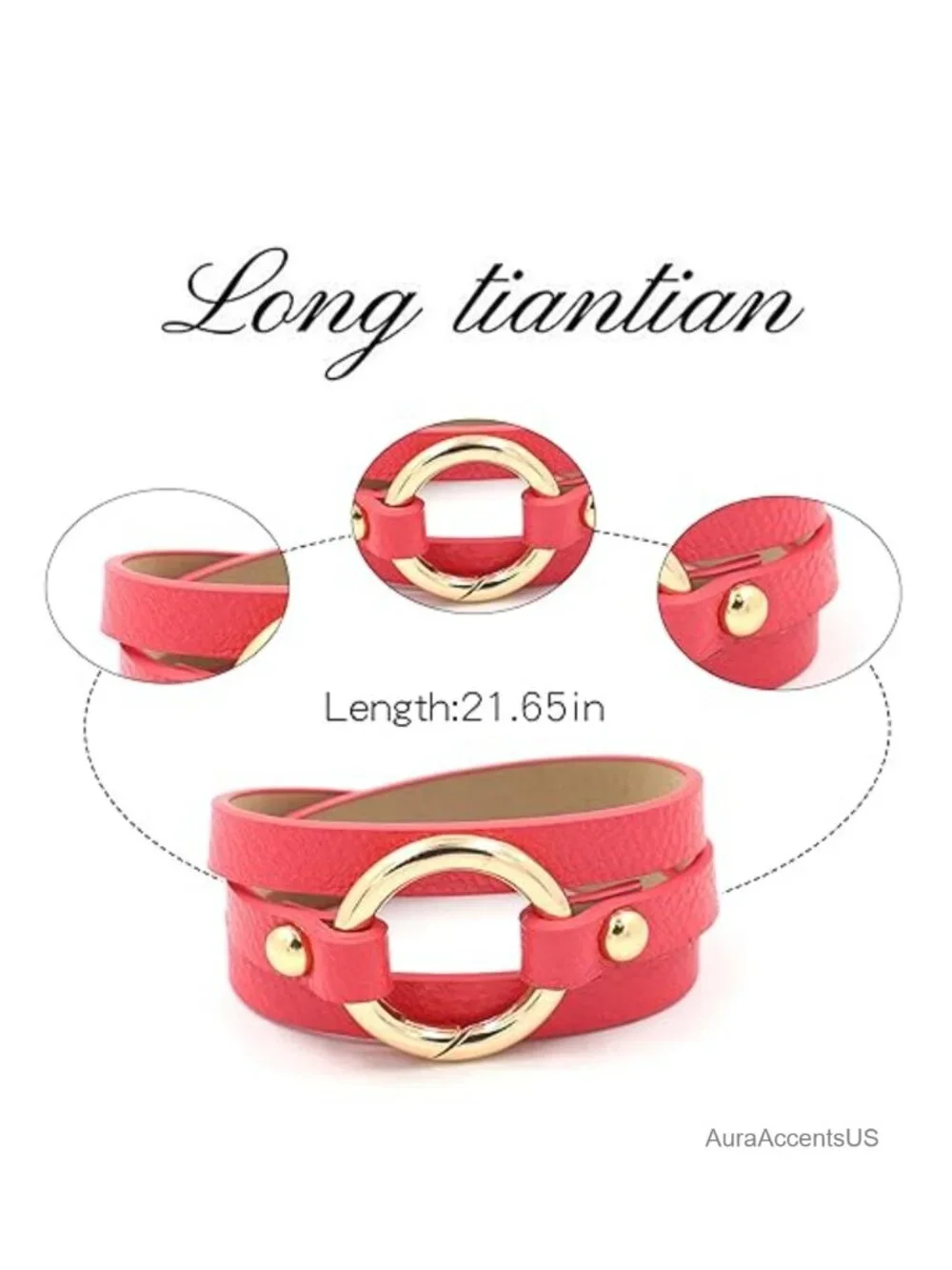 Genuine Leather Wrap Bracelet for Women Boho Circle Charm Cuff